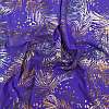 badpak stof lycra saffier blauw 150cm goud/kleur bladeren