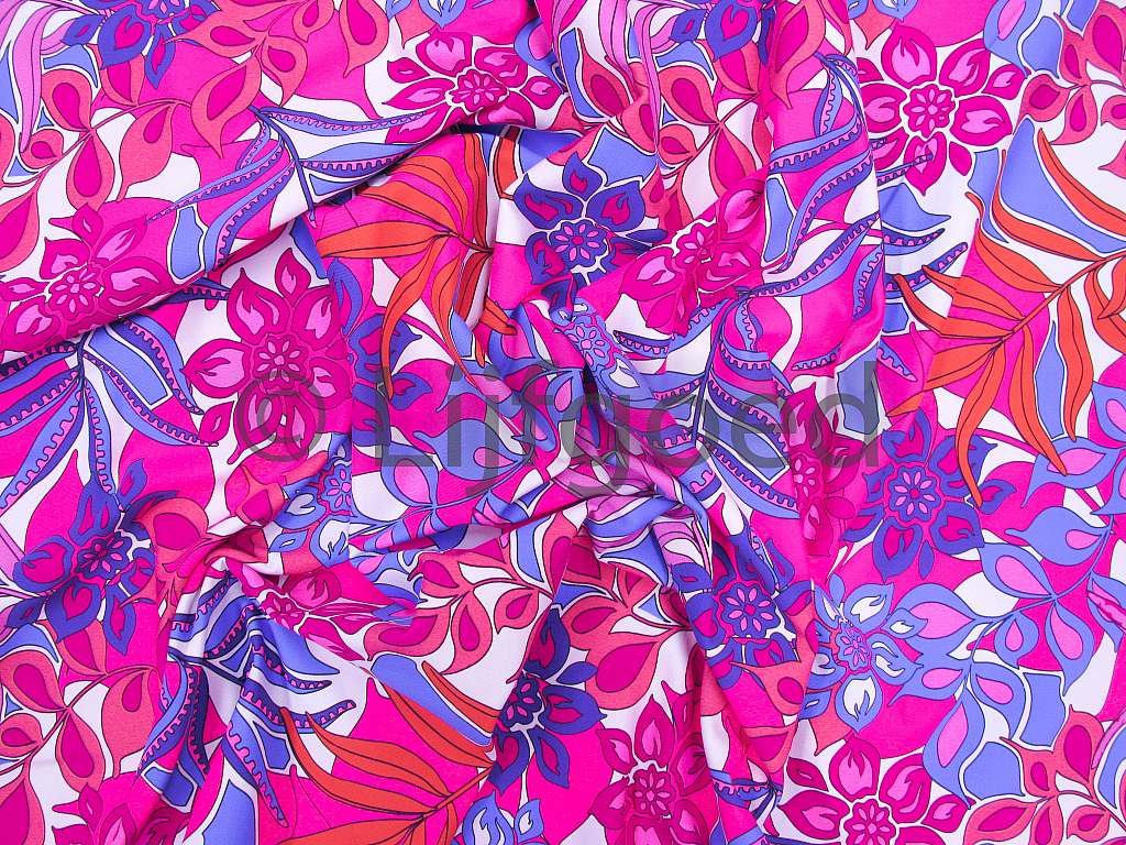 attent onderbreken bezig badpak stof lycra neon roze/blauw 150cm retro bloemen - Webshop Lijfgoed