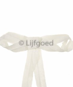 biaisband off white 15mm half glans semi transparant