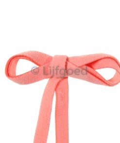 plat zacht elastiek zalm oranje 12mm fluffy jongen/meisjes elastiek