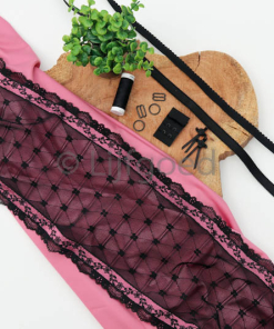 Lingeriepakket DIY lingerie oud roze met zwarte afwerking