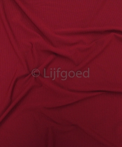 lycra bordeaux rood soepel ingebreide streep140cm