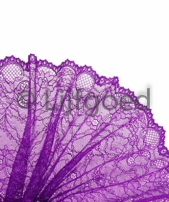 kant fel paars 19cm bloemen glimmende contour elastisch