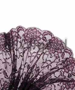 kant aubergine 19cm bloemen zwarte contouren elastisch