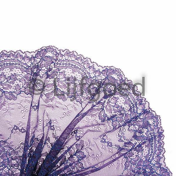 kant paars 19cm bloemen met turquoise blauwe contouren