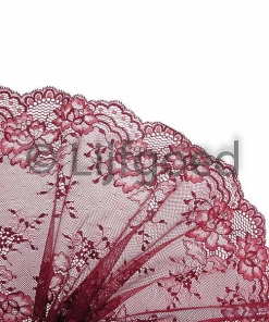 kant oud rood 21cm fijne bloemen elastisch