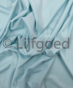 lycra pastel blauw met licht groene tint 150cm half glans soepel