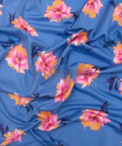 lycra lavendel blauw roze/oranje/bloem