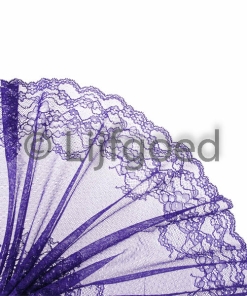 kant blauw met paarse ondertoon 23cm kleine half glans bloemen