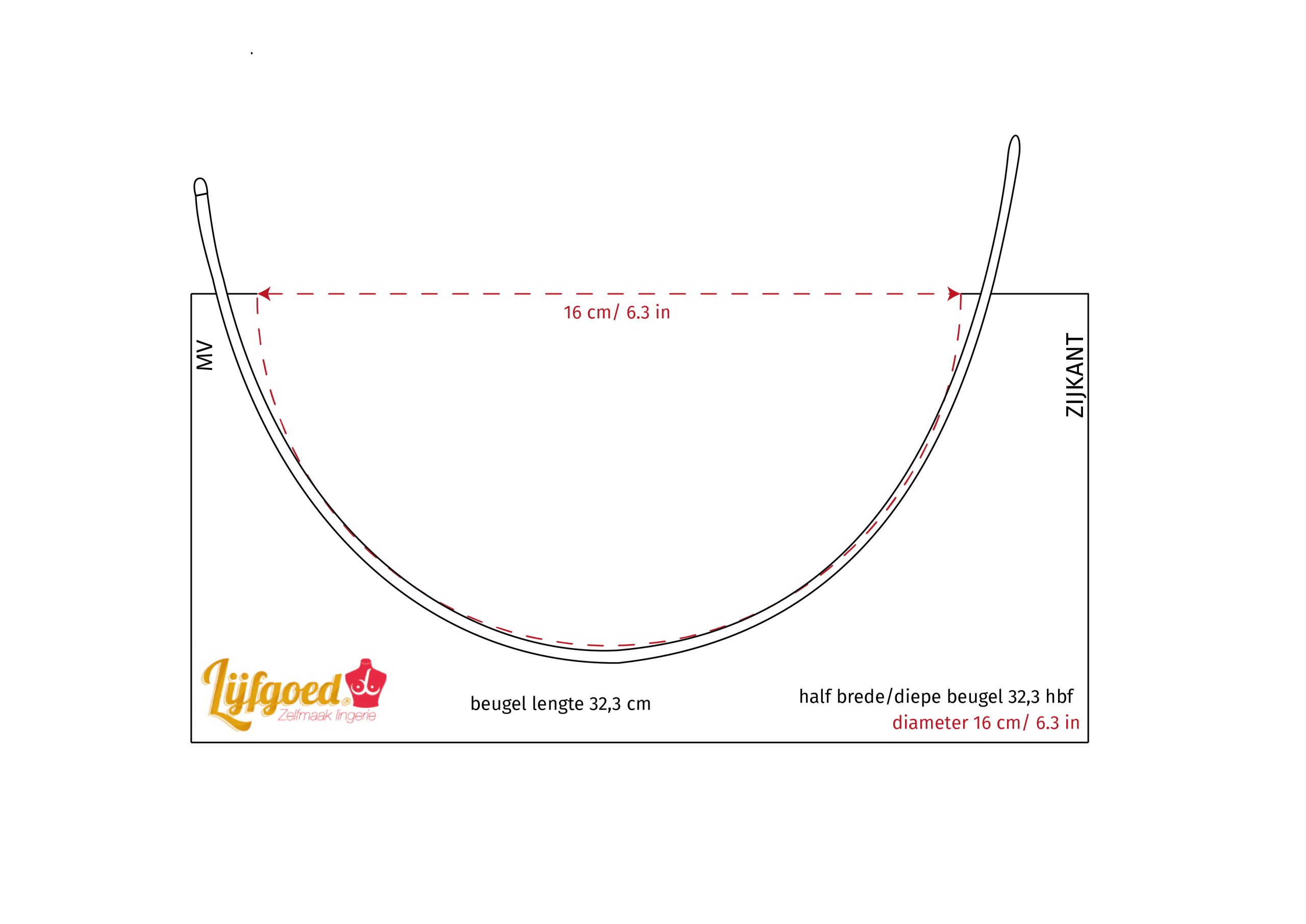 beugel half breed/diep 32,3cm Ø 16 cm - Afbeelding 2