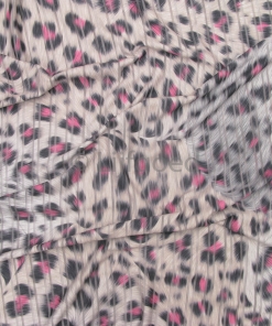 lycra kiezel grijs roze vegen transparante strepen  150cm soepel 2 zijdige rek